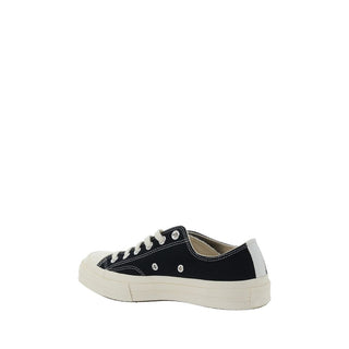 Black Cotton Low Top Sneakers