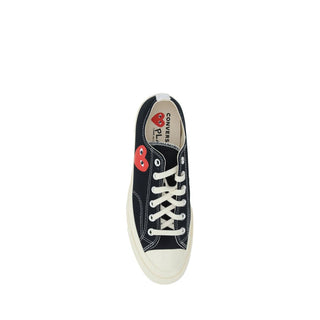 Black Cotton Low Top Sneakers