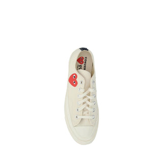 White Cotton Low Top Sneakers