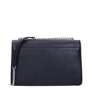 Blue Leather Crossbody Bag