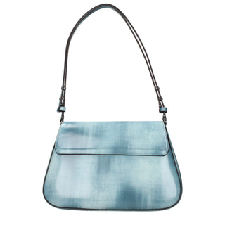 Blue Leather Shoulder Bag