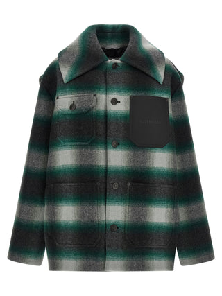 Bicolor Wool Full-Length Jacket
