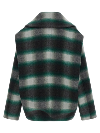 Bicolor Wool Full-Length Jacket