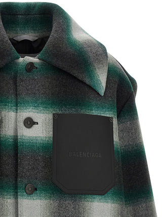 Bicolor Wool Full-Length Jacket