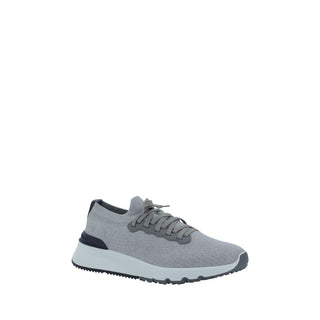Gray Cotton Athletic Sneakers
