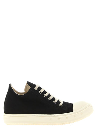 Black Cotton Low Top Sneakers