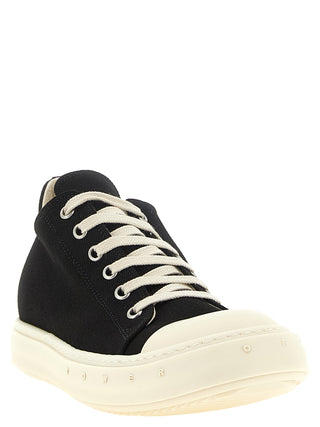 Black Cotton Low Top Sneakers
