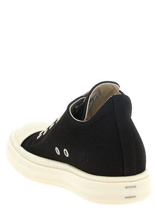 Black Cotton Low Top Sneakers