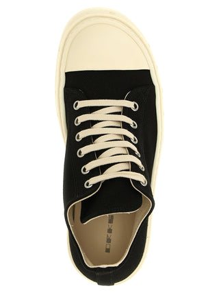 Black Cotton Low Top Sneakers