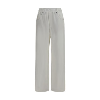 White Cotton Athletic Pants