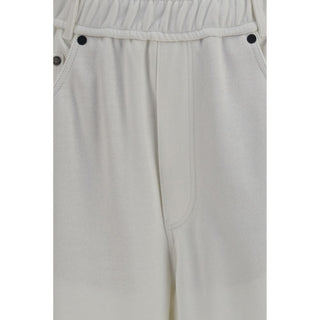 White Cotton Athletic Pants