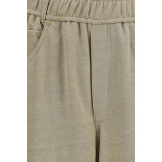 Beige Cotton Casual Pants
