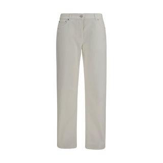 White Cotton Straight-Leg Jeans