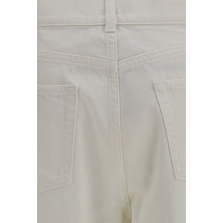 White Cotton Straight-Leg Jeans