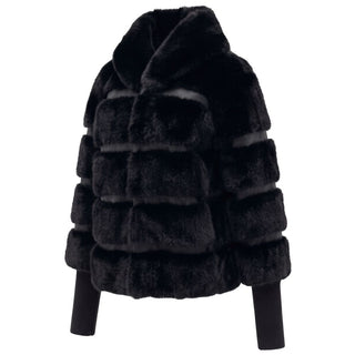 Black Polyester Women Jacket