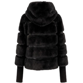Black Polyester Women Jacket