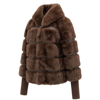 Brown Polyester Women Jacket