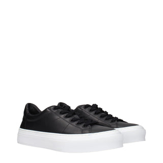 Black Leather Low Top Sneakers