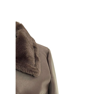 Brown Polyester Women Jacket