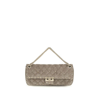 Gray Suede Leather Shoulder Bag