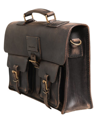Black Leather Shoulder Satchel Briefcase Men Borse Bag