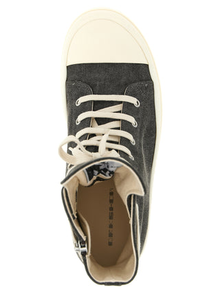 Gray Cotton High Top Sneakers