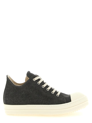 Gray Cotton Low Top Sneakers