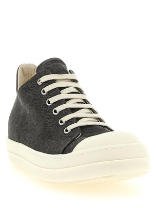 Gray Cotton Low Top Sneakers