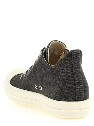 Gray Cotton Low Top Sneakers