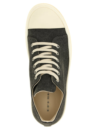 Gray Cotton Low Top Sneakers