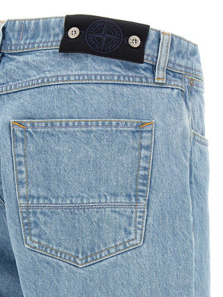 Blue Cotton Straight-Leg Jeans