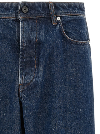 Blue Cotton Straight-Leg Jeans