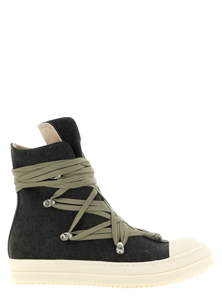 Black Cotton High Top Sneakers