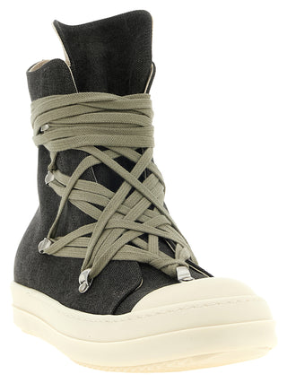 Black Cotton High Top Sneakers