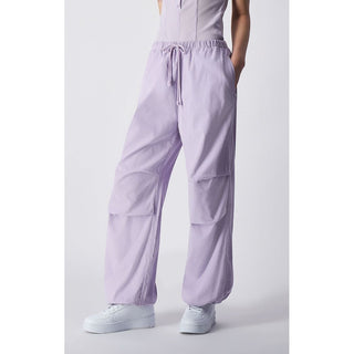 Purple Cotton Casual Pants