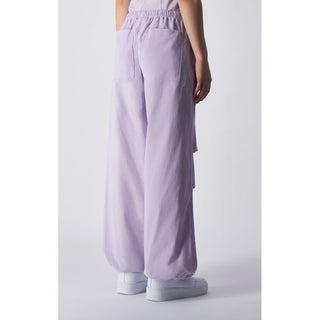 Purple Cotton Casual Pants