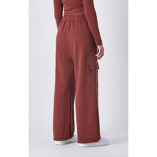 Burgundy Cotton Cargo Pants