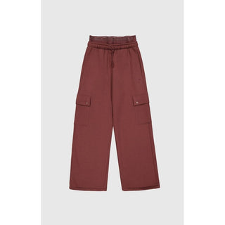 Burgundy Cotton Cargo Pants