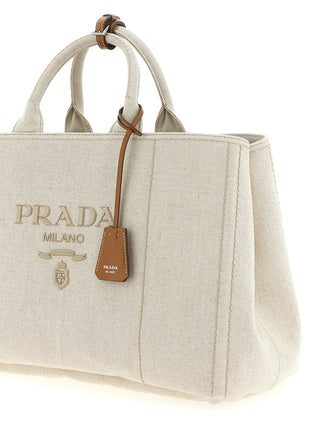 Beige Cotton Tote Bag