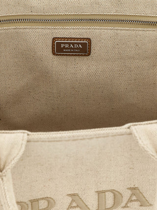 Beige Cotton Tote Bag