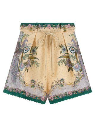 Multicolor Linen Bermuda Shorts