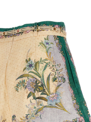 Multicolor Linen Bermuda Shorts