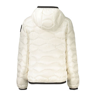 White Polyamide Women's Jacket with Hood