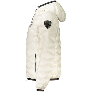 White Polyamide Women's Jacket with Hood