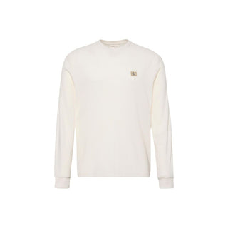 Beige Cotton Long Sleeve T-Shirt