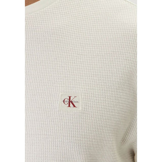 Beige Cotton Long Sleeve T-Shirt