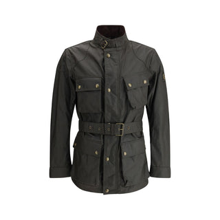 Bicolor Cotton Full-Length Jacket