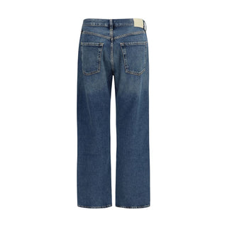 Blue Organic Cotton Straight-Leg Jeans