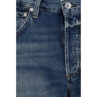Blue Organic Cotton Straight-Leg Jeans