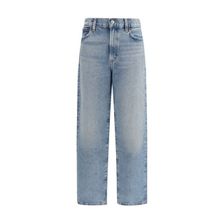 Blue Organic Cotton Straight-Leg Jeans
